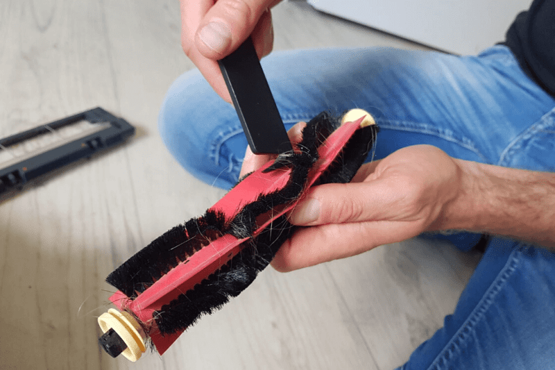 Removing hair from the brush